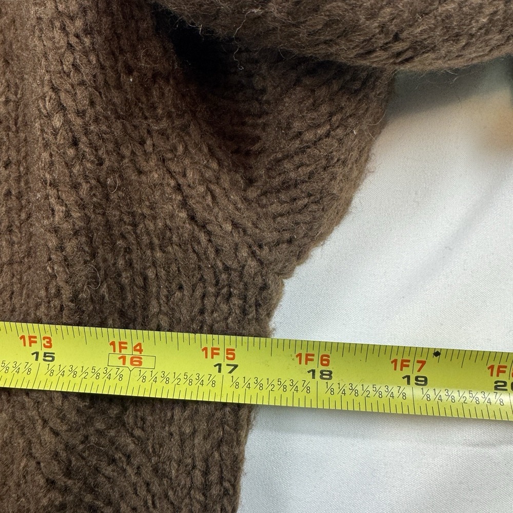 VTG Moda International Brown Tan Open Cardigan Whipstitch‎ Trim Wool Small - Picture 5 of 6
